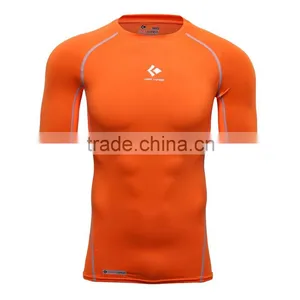 Heather Spandex Polyester Slim Dry Fit Plain Compress Sports T-shirt Mens Short Raglan Sleeve Gym t Shirt With Wholesale Price thumbnail-2