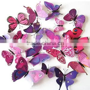 12pcs 3D PVC Butterflies DIY Butterfly Art Decal Home Decor Wall Mural Stickers thumbnail-2