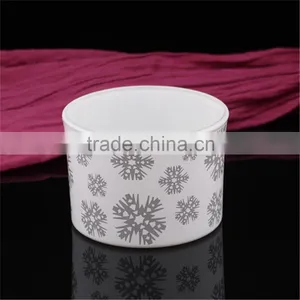 80110 Big Size Snow Printing Glass Candle Jars Wholesale thumbnail-1