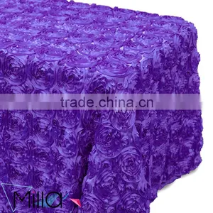 132" Round Table Cloth Wedding Rosette Table Cloth thumbnail-4