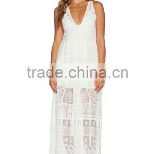 2016 New Design Ladies' White Lace Dress, Good Time Usa Dress in Lace Fabric Latest Lace Dress Designs Photos thumbnail-4