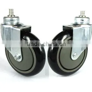 Black PU Shopping Trolley Caster thumbnail-1