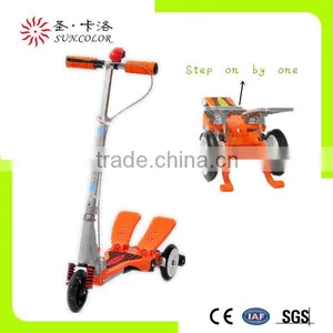 PU 3 Wheel Cheap Pro Scooters With Dual Pedal thumbnail-1