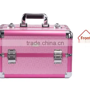 Professional Aluminum Makeup Case Pink Beauty Box Cosmetic Case thumbnail-2