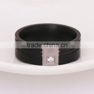 Wholesale 316L Stainless Steel Black Plating Stone Ring Designs For Men thumbnail-2