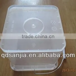 Chinese Imports Wholesale White or Transparent 15 Liter pp Plastic Square Bucket With Handle thumbnail-6