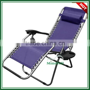 Folding Portable Reclining Chair Adjustable Garden Zero Gravity Chair With Table thumbnail-1