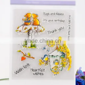 Decorative Carton Birthday Rubber Stamp thumbnail-1