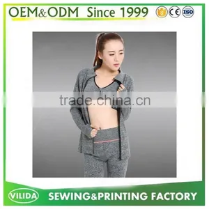 Factory Price 2016 High Quality Sport Winter Windproof Lady Full Zipper Blank Oversized Hoodie thumbnail-2