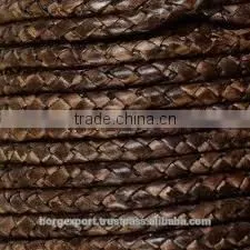 4mm Braided Leather Cords From BORG EXPORT / Braided Leather Cord 4 mm thumbnail-1