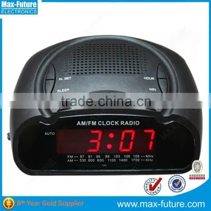 0.6'' Red LED Digital Alarm Clock With Portable AM/FM Radio thumbnail-1