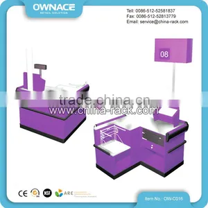 Modern Shop Checkout Counter Table Desk Design for Supermarket thumbnail-1