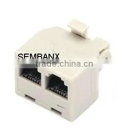 6P2C/6P4C/6P6C /8P8C Plug to 2 Jacks Surface Mount Box thumbnail-1