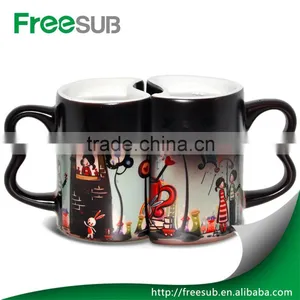 Personalized 11OZ Couple Cearmic Mug With Black Color Magic Coffee Mug for Love thumbnail-2
