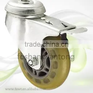 Threaded Stem All Size White Transparent PU Swivel Furniture Casters thumbnail-2