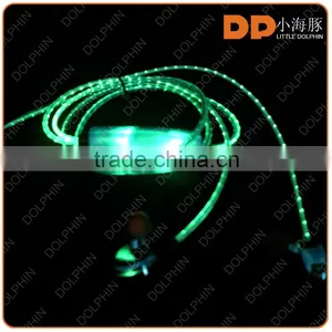 Mobile Sport Earphone Stereo Chat LED EL Wire Glowing Earphone Flash With Microphone thumbnail-3