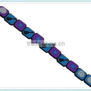 Custom Rubber Charm Bracelet Eco-friendly Rubber Bracelet thumbnail-3