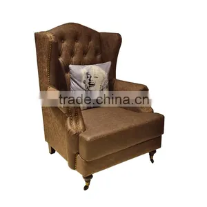 French Brown Leather Sofa Chair Price thumbnail-1
