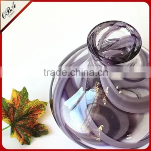 Creative European Style Small Clear Glass Vase / Murano Hand Blown Art Glass Vase For Wedding Centerpieces thumbnail-6