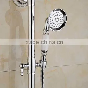 2015 New Arrival Luxury Wall Mounted Big Round Bath Hidden Shower Faucet Set With Ceramic Hand Shower & Base thumbnail-5