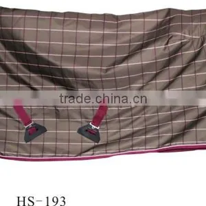 1200D Brown Polyester Plaid Horse Turnout Blanket thumbnail-1
