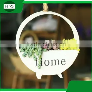 Modern Fancy Home Goods Decorative Hanging Antique Round Fancy Stand Wood Decoration Vase thumbnail-1