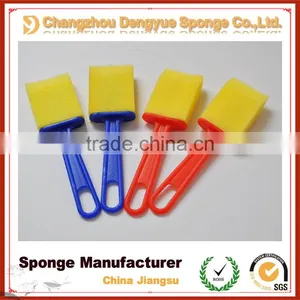 Plastic Wooden Handle Poly-brush Oil Painting Drawing Tools Artwork Stain Foam Roller Brush thumbnail-6