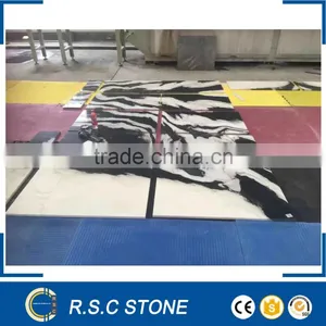 Panda White Marble Polished Flooring Tiles thumbnail-1