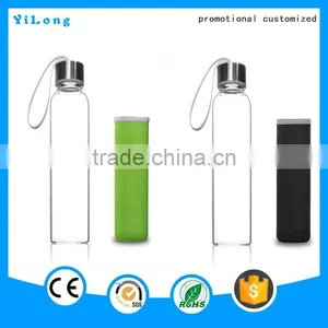 2016 New Design Glass Sport Water Bottle Heat-resistant Custom Borosilicate Water Bottle Glass thumbnail-3