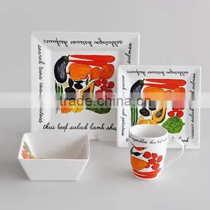 16pcs Porcelain Dinnerware Set With Decal thumbnail-1