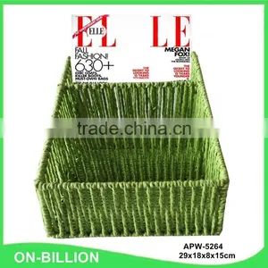 Office Promotional Colorful Paper Weaving Magazine Basket thumbnail-1