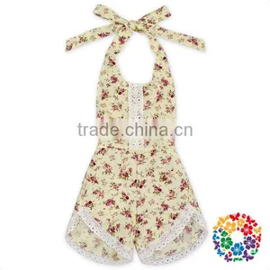 New Born Girls Boho Vintage Playsuit Rompers Many Style Flowers Ruffle Lace Organic Onesie thumbnail-2