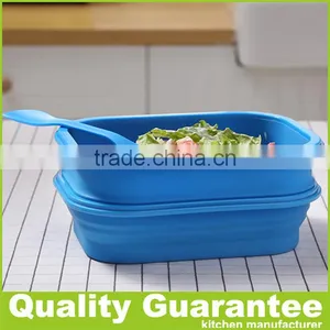 Customized Silicone Bento Box Double-deck Lunch Box Silicone Food Container thumbnail-5