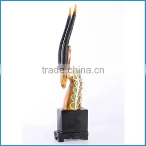 Resin Animal Sculpture, Resin Crafts Tibetan Antelope Horn thumbnail-1