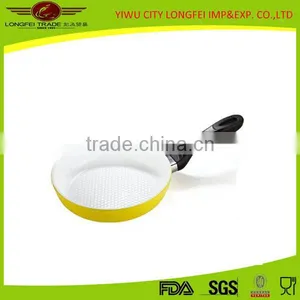 22CM Made In China Yellow Ceramic Steak Frying Pan With Handle thumbnail-1