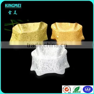 Luxury Round Acrylic Tray Sets Wholesale, Golden Fruit Trays For Wedding thumbnail-6