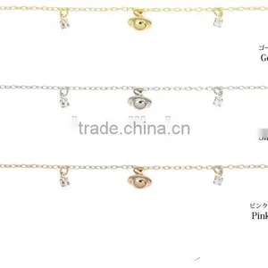 Gold Cross Tiny Zircon Charms Bracelet Multi Strand Colorful Thread Gold Chain Bracelet thumbnail-3