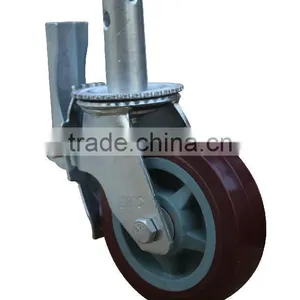 Caster Lifting Screw Adjustable Scaffolding Wheel With Break thumbnail-1
