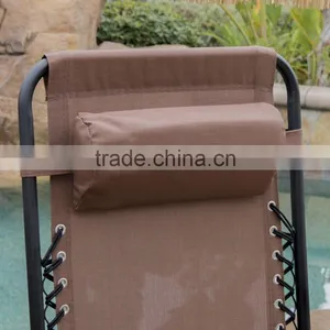 2 Pack Garden Pool Brown Folding Zero Gravity Lawn Chair thumbnail-3