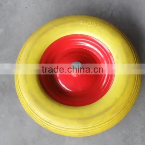 4.00-8 Wheelbarrow and Hand Trolley PU Foam Flat Wheel thumbnail-1