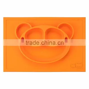 2017 Hot Selling Amazon and Ebay Suction Table Food Tray Placemat Plate Silicone Baby Kids Tray thumbnail-2