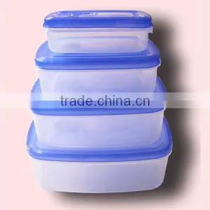 4Pcs Lunch Container Clear Plastic Storage Box Set thumbnail-6