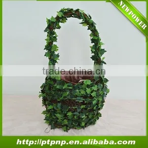 Factory Wholesale Handbag Design Handmade Natural Leaf Rattan Flower Pot thumbnail-1