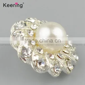 Fashionable Rhinestone Pearl Alloy Button for Decoration WBK-1479 thumbnail-3