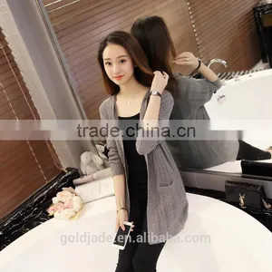 OEM Custom-Made Hight Quality Ladies Button Down Plain Knitted Cardigan Sweater thumbnail-4