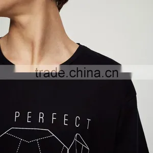 100% Cotton Fashion Design Custom Printing Shirts Mens Black T-shirt thumbnail-3