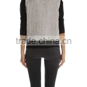 2016 Winter Popular Fashion Women Rabbit Fur Vest thumbnail-3