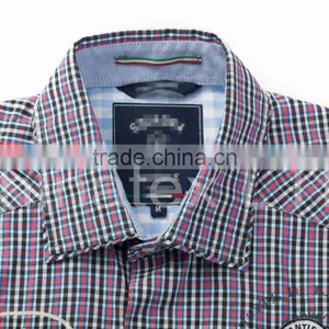 Fashion Short Sleeve Casual Design High Quality 100%Cotton Check Men Shirt thumbnail-3