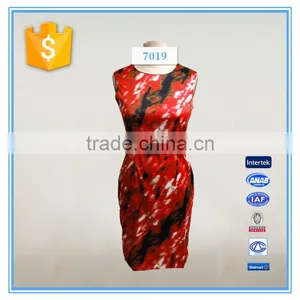 Sleeveless Ladies Print Dress With Waist Belt thumbnail-1