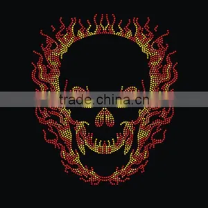Wholesale Cheaper Custom Skulll Rhinestone Heat Transfer for Clothes thumbnail-1